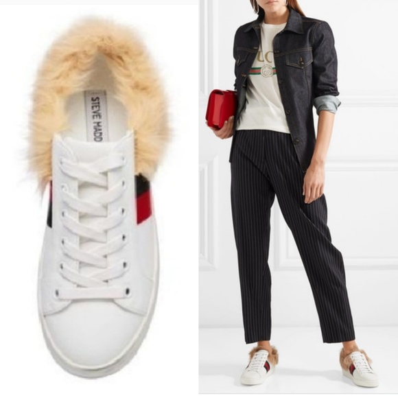 New Steve Madden Faux Fur Sneakers 